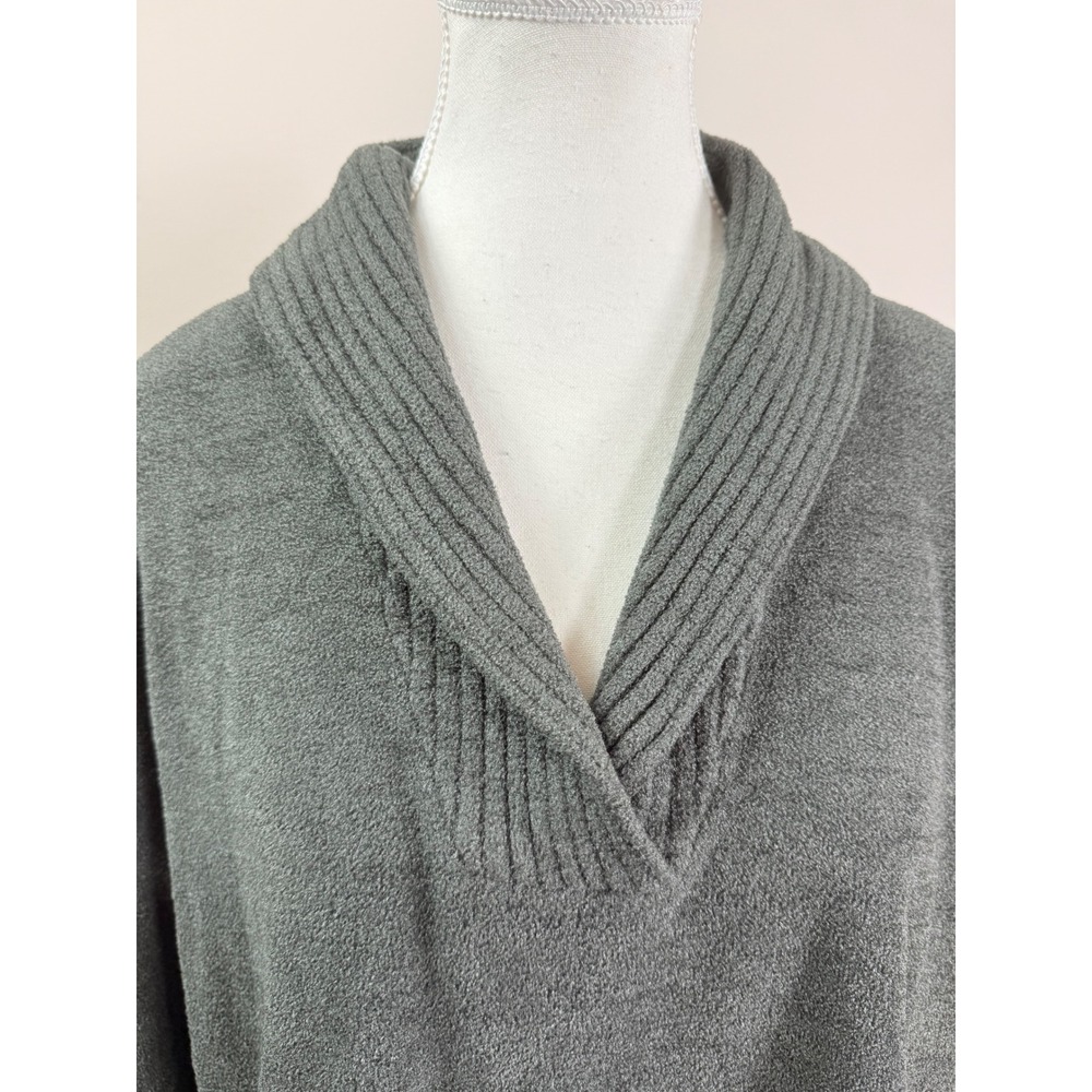 Barefoot Dreams CozyChic Ultra Lite Shawl Collar Pullover Sweater Grey XL - Picture 5 of 9